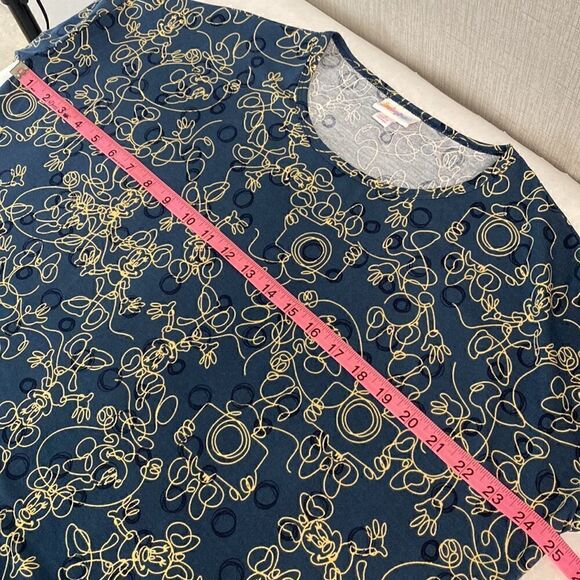 LuLaRoe Minnie Mouse Irma Top Shirt Tunic Disney Camera Blue Small - Picture 7 of 9